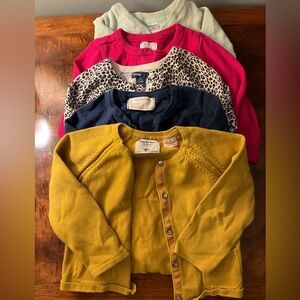 Toddler Cardigan Set - Yellow, Pink, Navy, Mint, Leopard, Pink. Zara, Gap